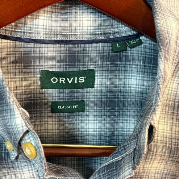 Orvis Dress Shirt Plaid Long Sleeve Button Up Lyocell Mens Size Large - Picture 3 of 11